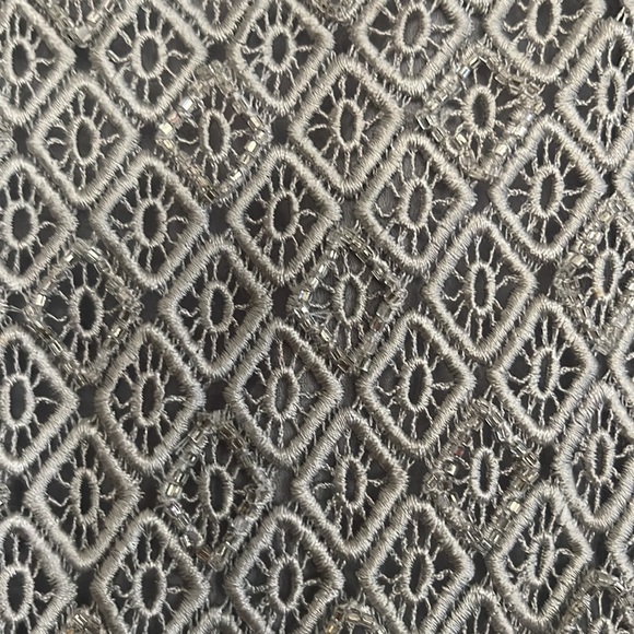 Bieff Basix women silver sleeveless beaded & embroidered cocktail dress - Picture 7 of 11